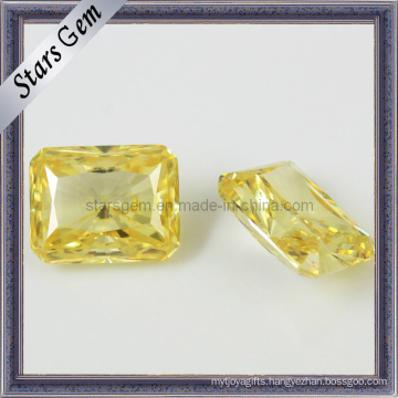 Clear Light Yellow Brilliant Octagon Princess Cut CZ Stone